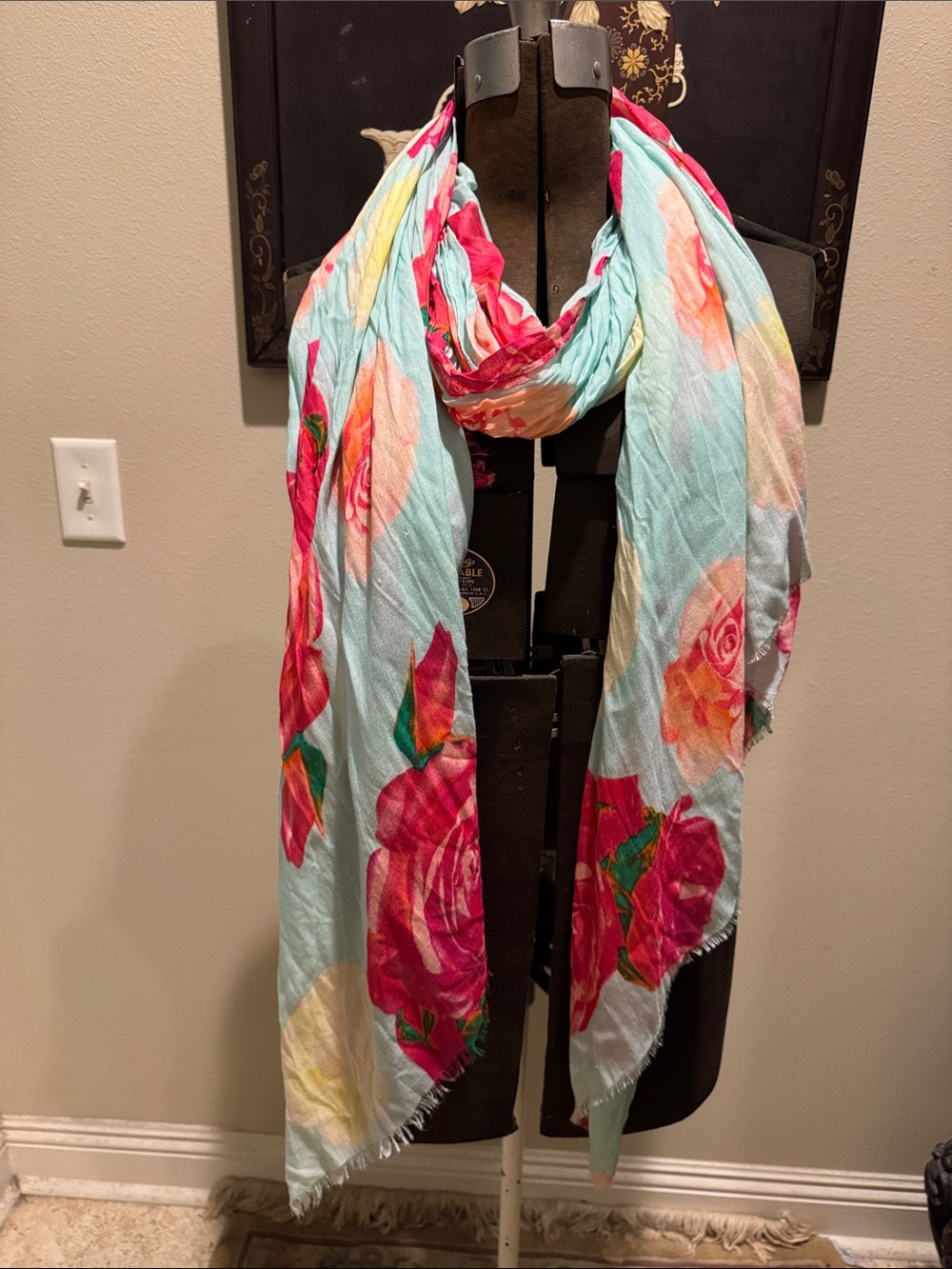 NWT Calvin Klein Long Floral Multi-Use Scarf